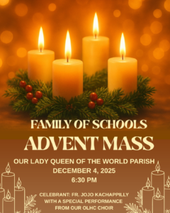 Family of Schools Advent Mass with Special Choir Performance – December 4th